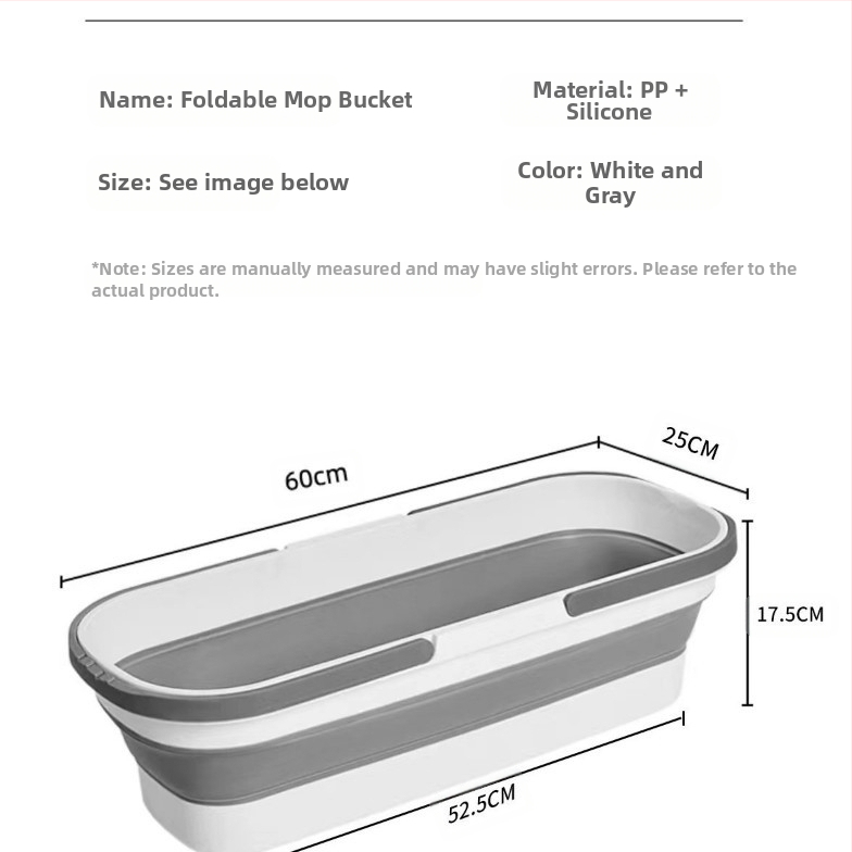 Κουβάς για σφουγγαρίστρα από σιλικόνη, πτυσσόμενος, για εξωτερικό πλύσιμο αυτοκινήτων, αντοχή φόρτου πάνω από 10 kg