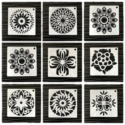 Mandala tapymo šablonas – PET medžiaga, Prekė Painted Enle; Privatus prekinio ženklo leidimas: Taip; IP leidimas: Ne; Importuotas: Ne