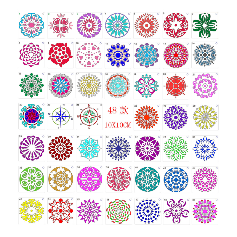 Mandala шаблон за рисуване – PET материал, марка Painted Enle; Частна марка: Да; IP авторизация: Не; Внос: Не