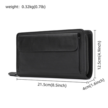 Мъжка клъч чанта от естествена кожа, урбанистичен стил, функция за разширяване, модел 9011, полиестерна подплата