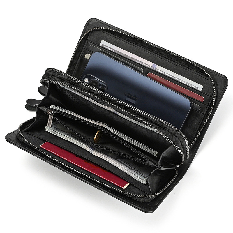 Vyrų clutch krepšys iš tikros odos, miesto paprastas stilius, išplėtimo funkcija, modelis 9011, poliesterio pamušalas