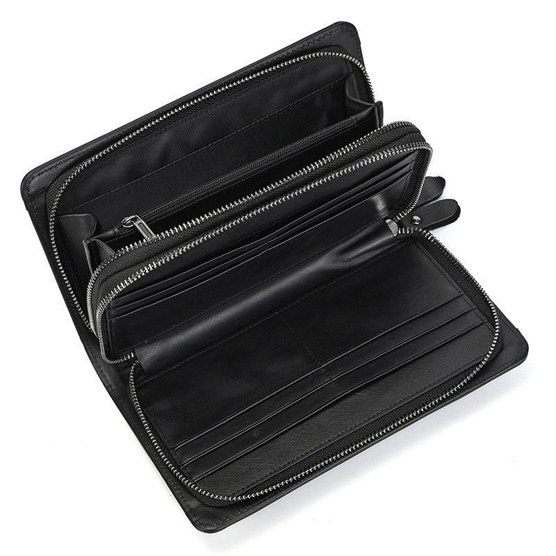 Vyrų clutch krepšys iš tikros odos, miesto paprastas stilius, išplėtimo funkcija, modelis 9011, poliesterio pamušalas