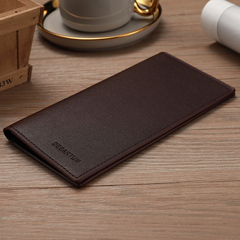 Мъжки портфейл от PU кожа - тънък, дълъг, минималистичен, с много отделения за карти за ежедневна употреба (Пролет 2024)