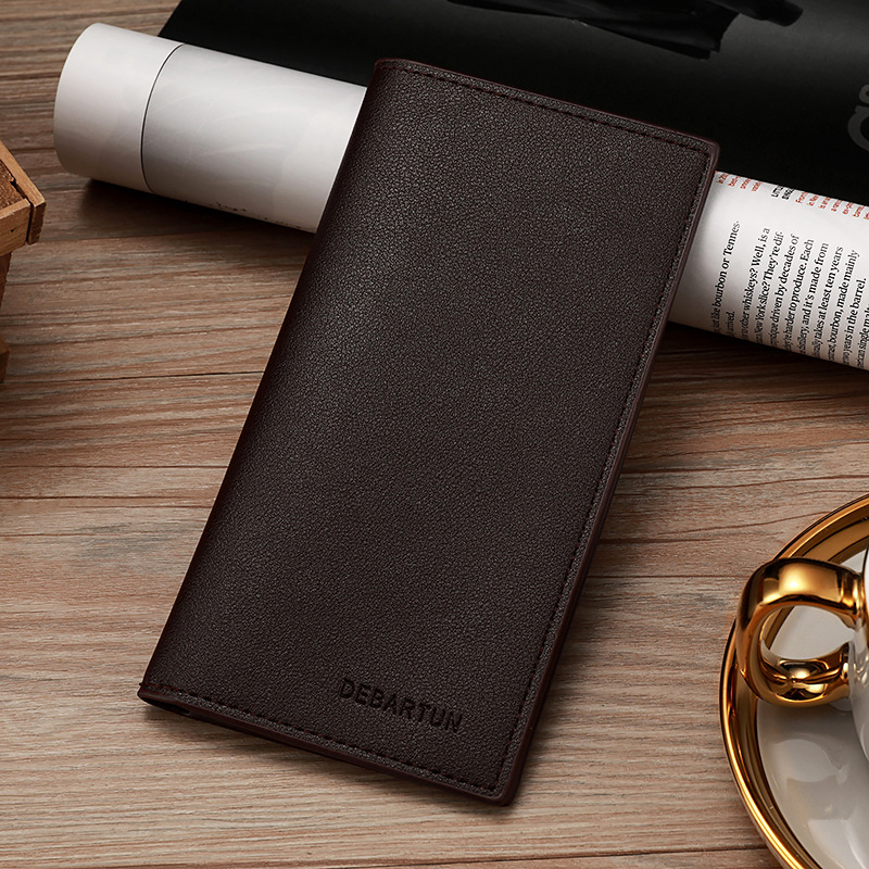 Мъжки портфейл от PU кожа - тънък, дълъг, минималистичен, с много отделения за карти за ежедневна употреба (Пролет 2024)