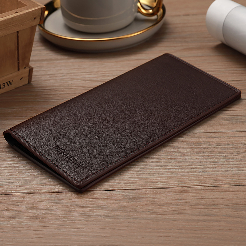 Мъжки портфейл от PU кожа - тънък, дълъг, минималистичен, с много отделения за карти за ежедневна употреба (Пролет 2024)