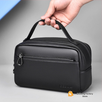 Мъжка PU кожена чанта за ръка, Zhihong, код 393513962756, подплата от говежда кожа