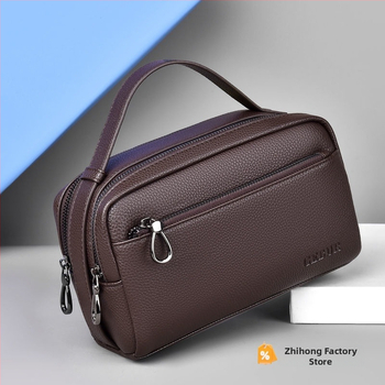 Мъжка PU кожена чанта за ръка, Zhihong, код 393513962756, подплата от говежда кожа