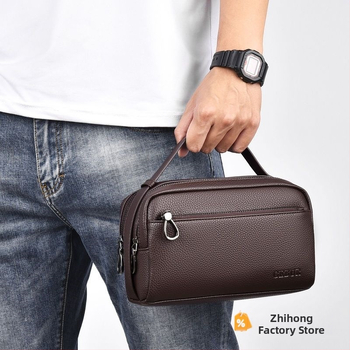 Мъжка PU кожена чанта за ръка, Zhihong, код 393513962756, подплата от говежда кожа