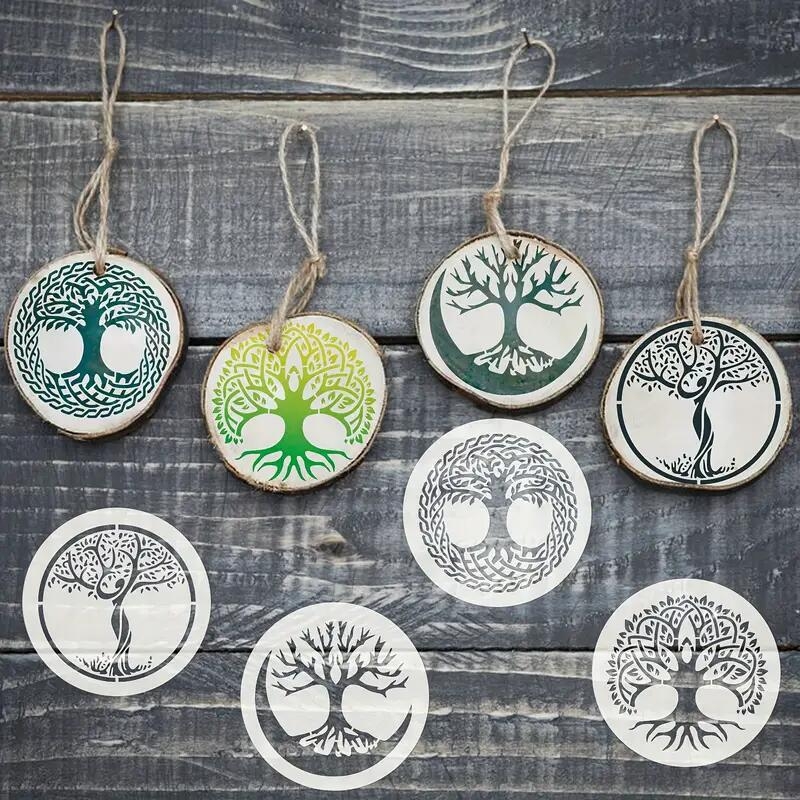 Purple Butterfly PET plokštė lazeriniam graviravimui – piešimo šablonas su Gyvenimo medžio motyvu ir iškirpimais DIY