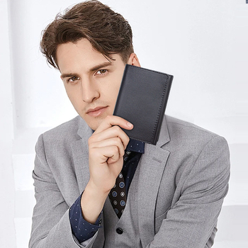 Ανδρικό πορτοφόλι για κέρματα από microfiber, αδιάβροχο και προστασία από κλοπή, επένδυση από microfiber