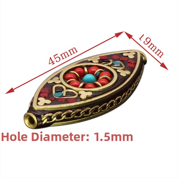 Ελεύθερες χαλκοειδείς χάντρες με ένθετο κόκκινο τιρκουάζ, εξωτικό εθνοτικό στυλ, Angel Eye spacer χάντρες