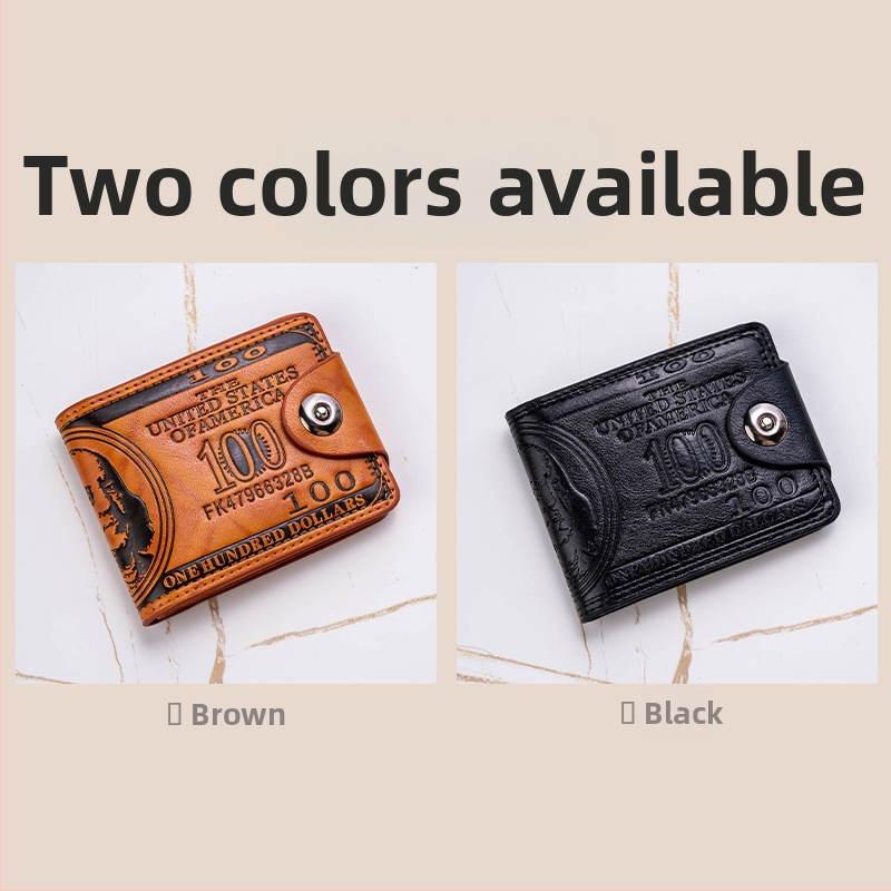 PU кожа къс портфейл с доларов модел, мултикартови слотове и магнитно закопчаване
