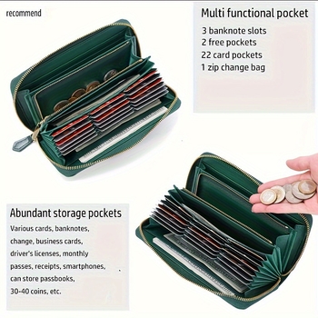 Dámska kožená peňaženka s dlhým accordéon dizajnom a zipsom Oak Wood štýl (Materiál: pravá koža; Povrch: top-layer hovädzia koža; Podšívka: mikrovlákno; Vzor: jednofarebný; Vydanie: jeseň 2023)