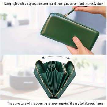 Dámska kožená peňaženka s dlhým accordéon dizajnom a zipsom Oak Wood štýl (Materiál: pravá koža; Povrch: top-layer hovädzia koža; Podšívka: mikrovlákno; Vzor: jednofarebný; Vydanie: jeseň 2023)