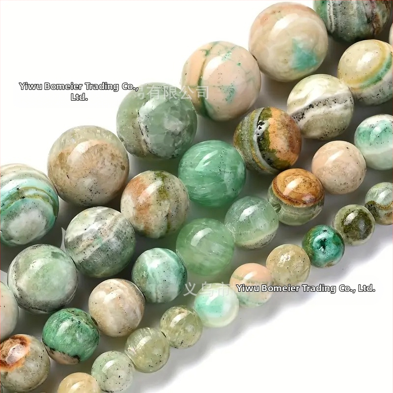 Guličky pre DIY šperky – okrúhle kamenné korálky so vzorom, rezané, brúsené a leštené