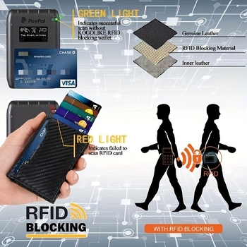 Мъжки държач за кредитни карти - тънък поп-ъп PU портфейл с RFID защита