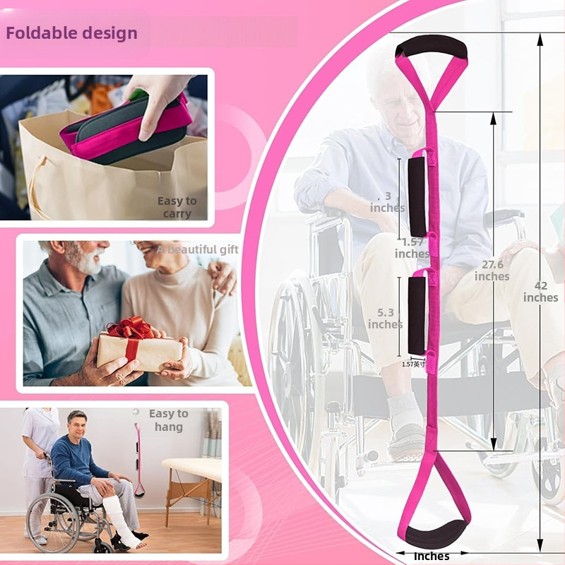 Лента за повдигане на крака с подплатена дръжка за ходене, нейлонова конструкция, универсална употреба, защита на прасец