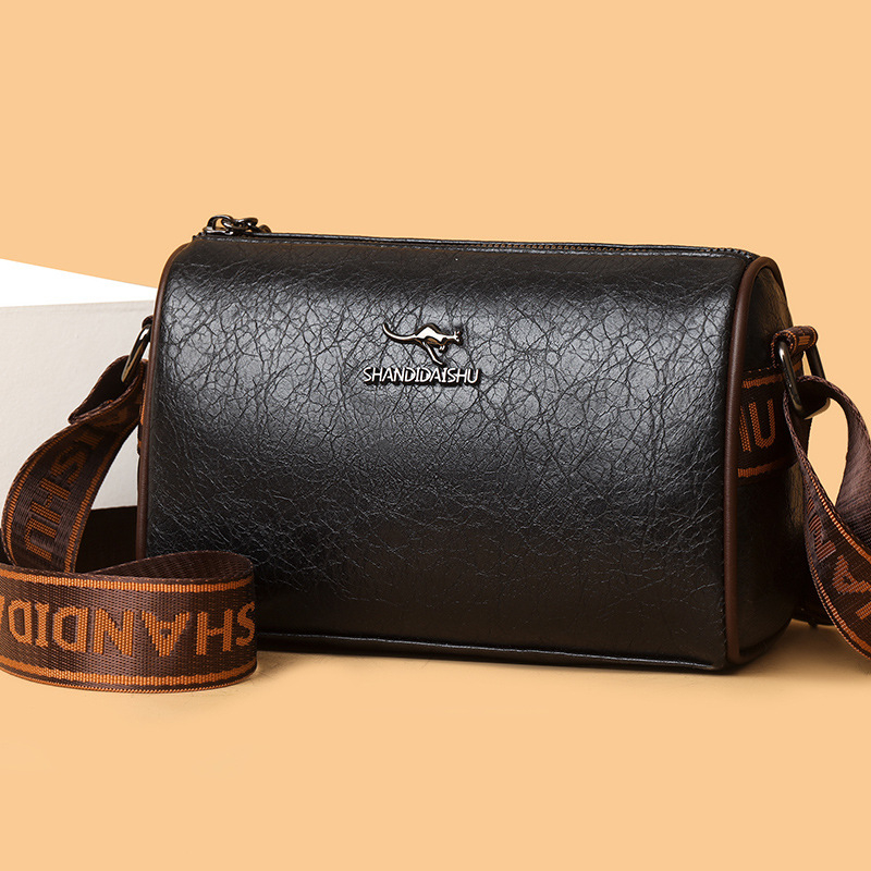 Unisex torba preko ramena u obliku jastuka, PU materijal, zatvarač, unutarnja džep sa zatvaračem