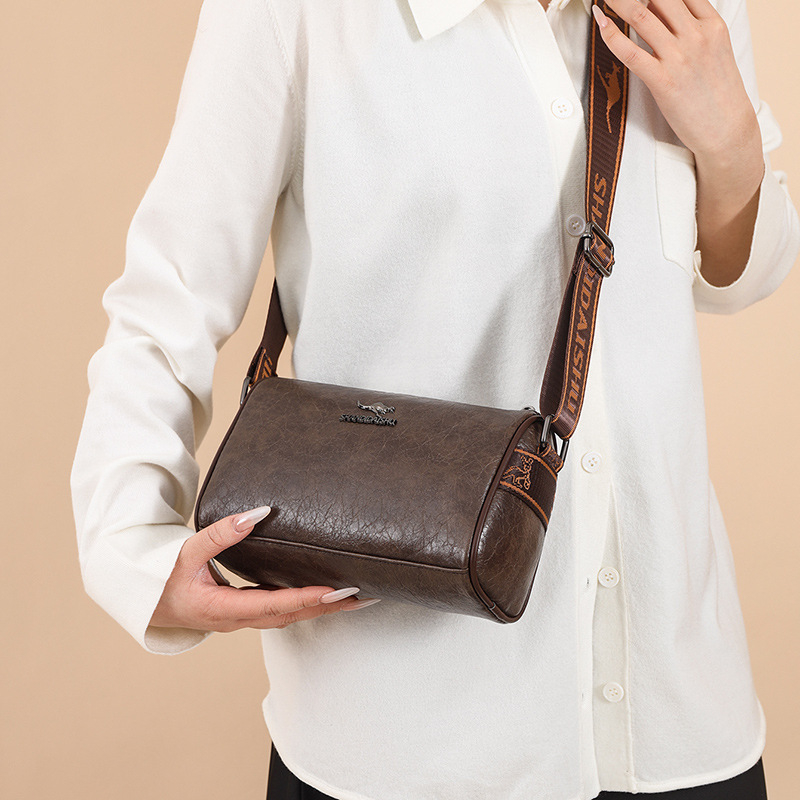 Unisex torba preko ramena u obliku jastuka, PU materijal, zatvarač, unutarnja džep sa zatvaračem