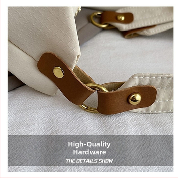 Nylonová tote taška pre ženy, mestský jednoduchý štýl, tvar dumpling, zapínanie na zips, stredná kapacita, na každodenné použitie