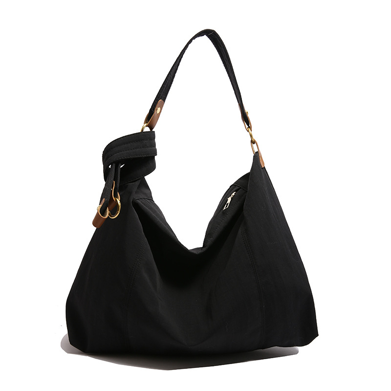 Nylon tote torbica za žene, gradski jednostavan stil, dumpling oblik, zatvaranje zipom, srednji kapacitet, svakodnevna upotreba