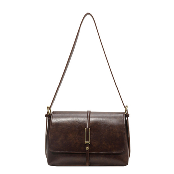 PU ženska torbica u urbanom minimalističkom stilu, mala kvadratna torba za rame, horizontalnog oblika, s džepom na zip, poliester podstava