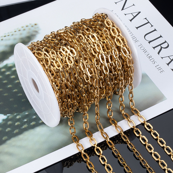 Nehrđajući čelik lanac s ovalnim oblikom, elektroplatirano, proljeće 2024