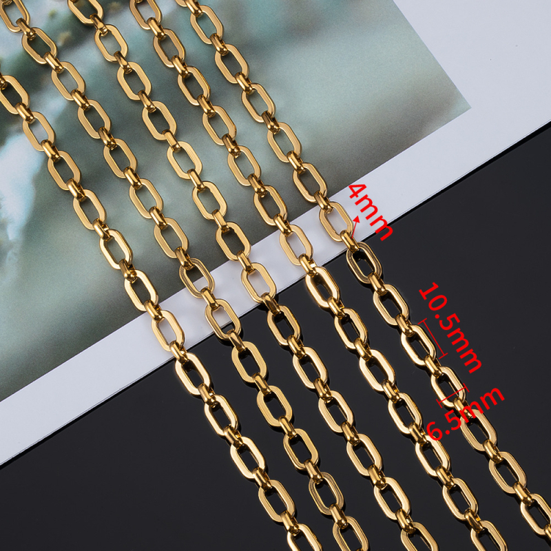 Nehrđajući čelik lanac s ovalnim oblikom, elektroplatirano, proljeće 2024