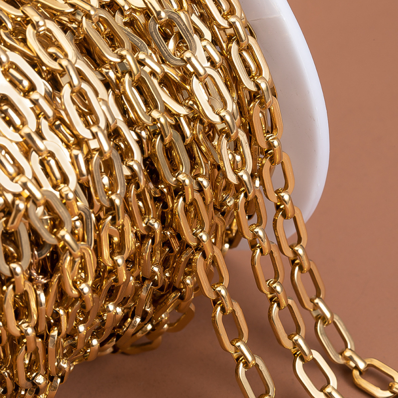 Nehrđajući čelik lanac s ovalnim oblikom, elektroplatirano, proljeće 2024