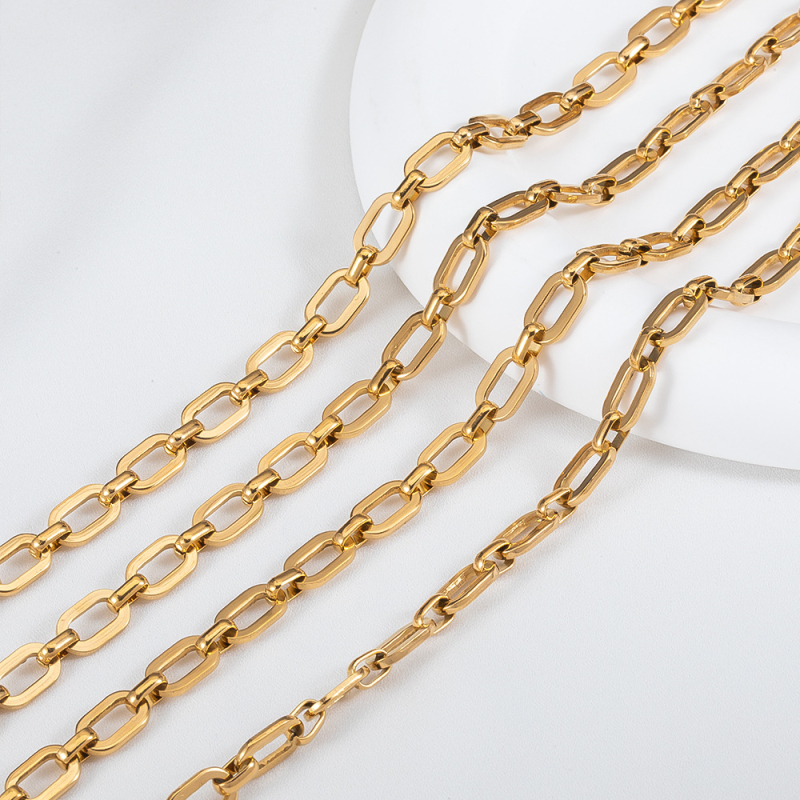 Nehrđajući čelik lanac s ovalnim oblikom, elektroplatirano, proljeće 2024