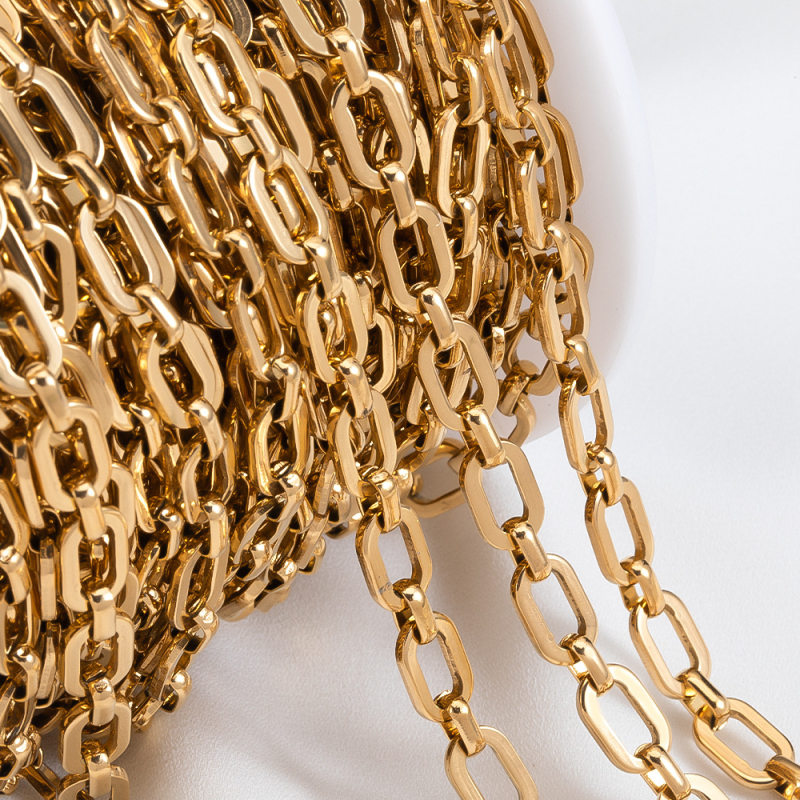 Nehrđajući čelik lanac s ovalnim oblikom, elektroplatirano, proljeće 2024