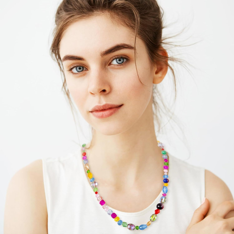 Staklene perle za izradu nakita – sjajne kristalne labave perle za ručni rad