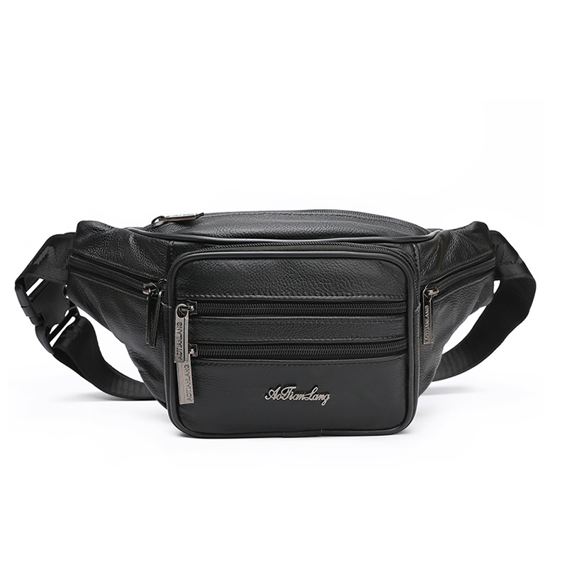 Мъжка поясна чанта от първокласна телешка кожа, усещане за висок клас, водоустойчива, вместима 10-инчов лаптоп, подплата полиестер, голям капацитет