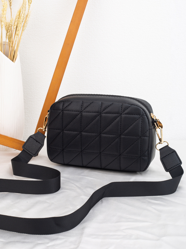 Дамска квадратна чанта за рамо, PU, хоризонтална форма, цип, джоб за мобилен телефон, една презрамка