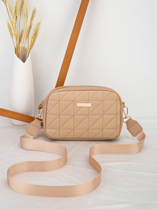 Дамска квадратна чанта за рамо, PU, хоризонтална форма, цип, джоб за мобилен телефон, една презрамка