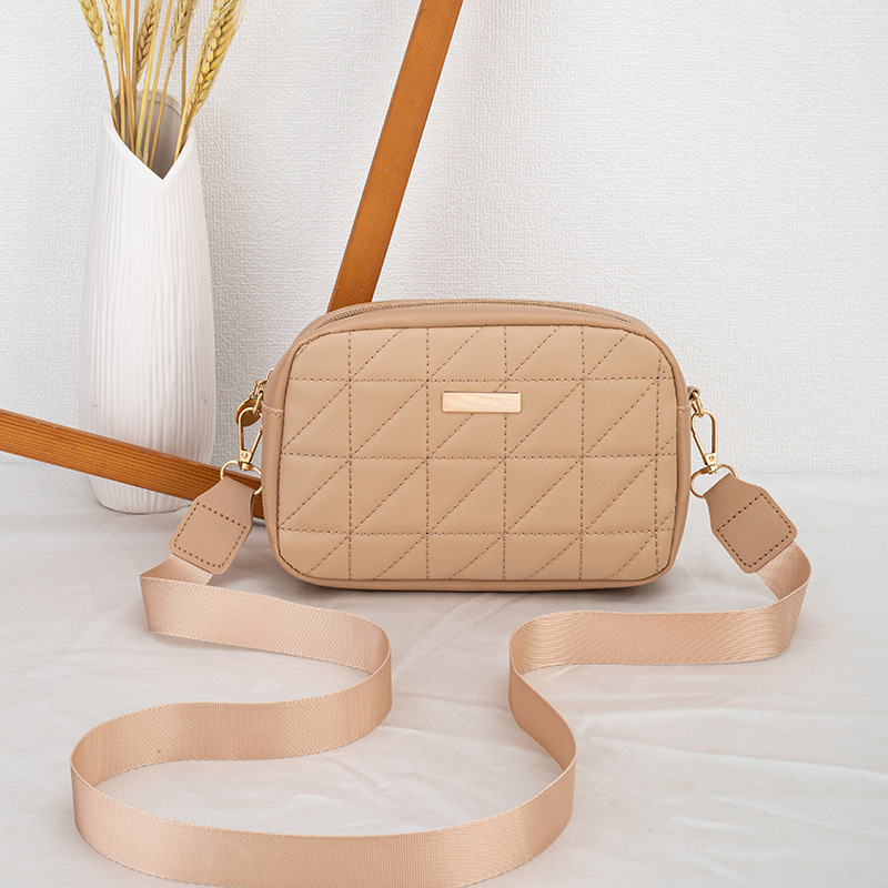 Дамска квадратна чанта за рамо, PU, хоризонтална форма, цип, джоб за мобилен телефон, една презрамка