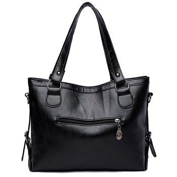 PU ženska Tote torba, korejskog stila, velika kapaciteta, horizontalan kvadratni oblik, zatvaranje zipom