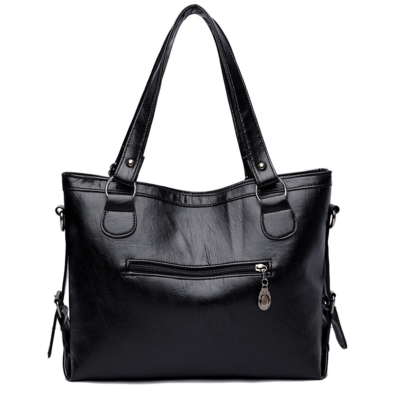 PU ženska Tote torba, korejskog stila, velika kapaciteta, horizontalan kvadratni oblik, zatvaranje zipom