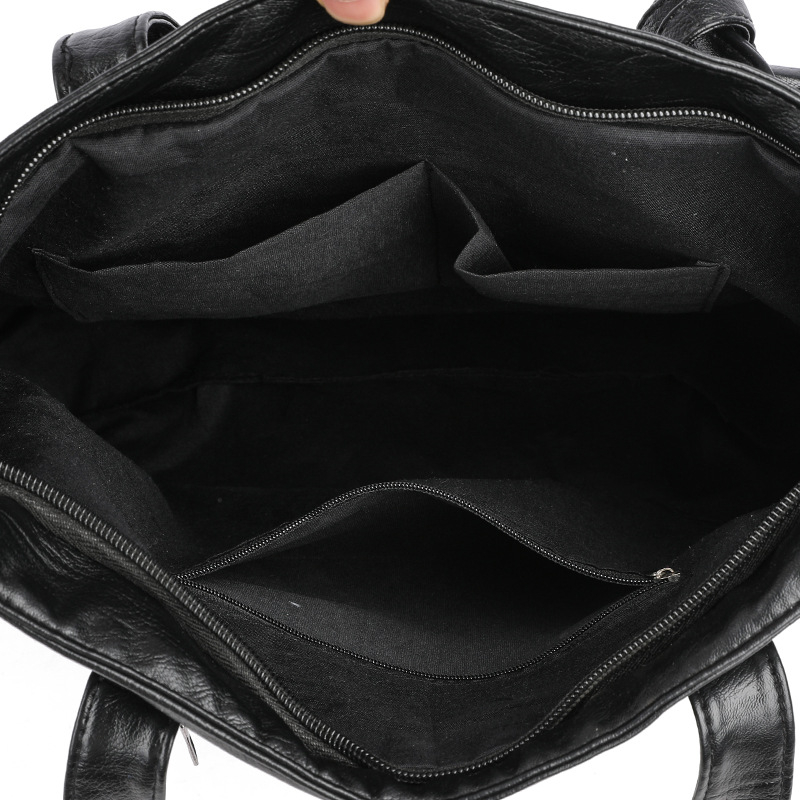 PU ženska Tote torba, korejskog stila, velika kapaciteta, horizontalan kvadratni oblik, zatvaranje zipom