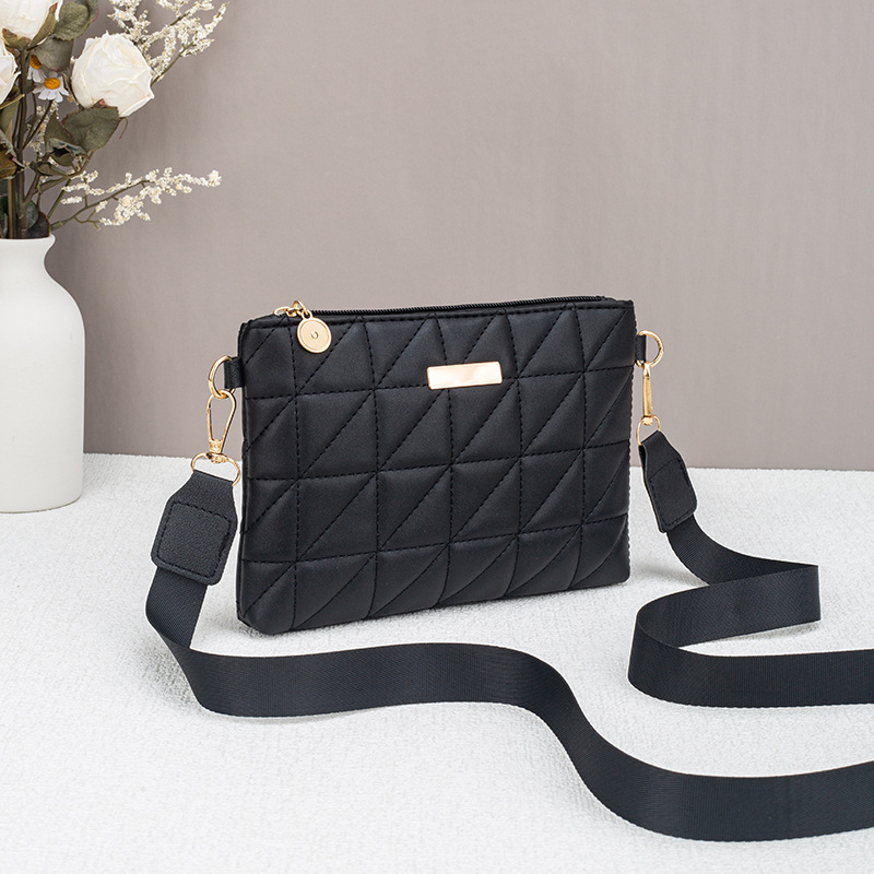 Ženska PU horizontalna kvadratna torba sa zatvaračem, unutarnji džepovi za telefon i ID, poliester podstava