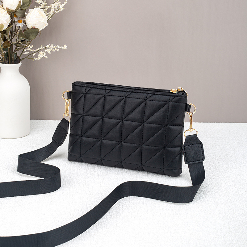 Ženska PU horizontalna kvadratna torba sa zatvaračem, unutarnji džepovi za telefon i ID, poliester podstava