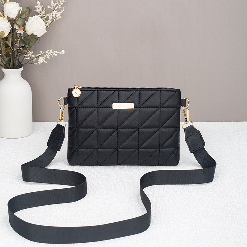 Ženska PU horizontalna kvadratna torba sa zatvaračem, unutarnji džepovi za telefon i ID, poliester podstava