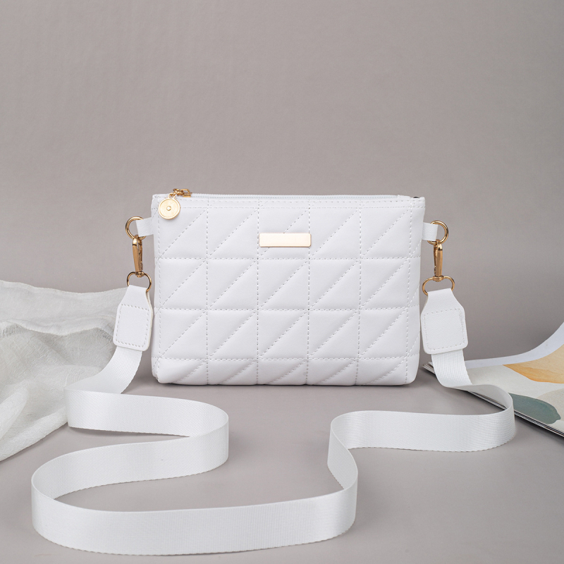 Ženska PU horizontalna kvadratna torba sa zatvaračem, unutarnji džepovi za telefon i ID, poliester podstava