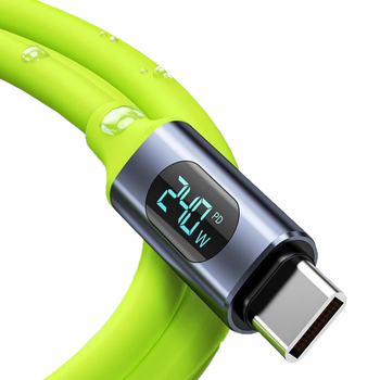 Type-C кабел за данни с дигитален дисплей, 240W бързо зареждане, единичен конектор, PVC