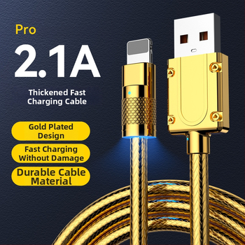 Opletený 120W rýchlonabíjací kábel s meďným jadrom, rozhrania Lightning/Type-C/Micro USB, dĺžka 1–2 m, indikačné svetlo