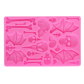 Φόρμα σιλικόνης για φοντάν – κρανίο με φτερά, σχήμα: κανονικό πολύγωνο, εργαλείο μοντελοποίησης φοντάν