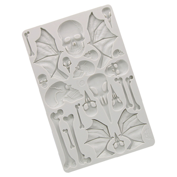 Φόρμα σιλικόνης για φοντάν – κρανίο με φτερά, σχήμα: κανονικό πολύγωνο, εργαλείο μοντελοποίησης φοντάν