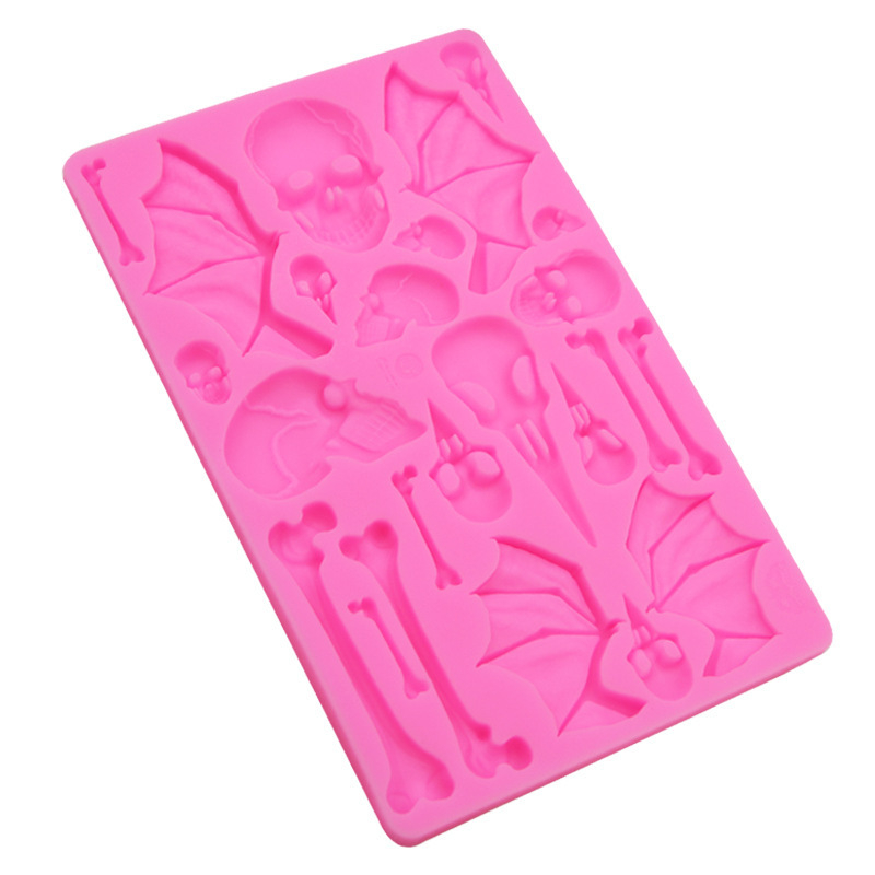 Силиконова форма за торта за фондан – череп с крила, форма: редовен многоъгълник, предназначение: моделиране на фондан