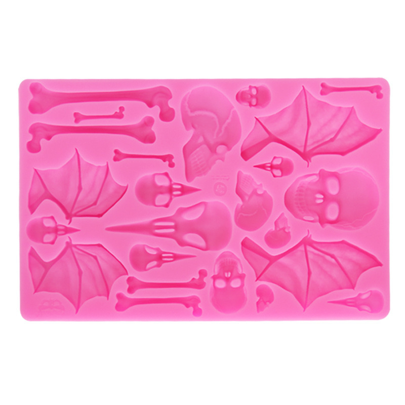 Силиконова форма за торта за фондан – череп с крила, форма: редовен многоъгълник, предназначение: моделиране на фондан
