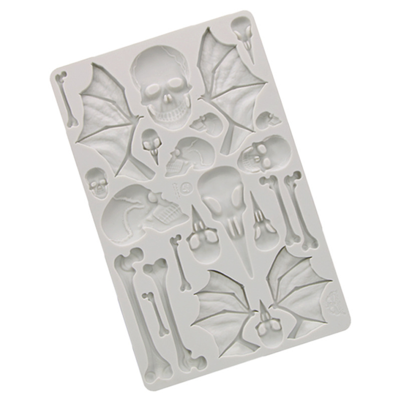 Силиконова форма за торта за фондан – череп с крила, форма: редовен многоъгълник, предназначение: моделиране на фондан